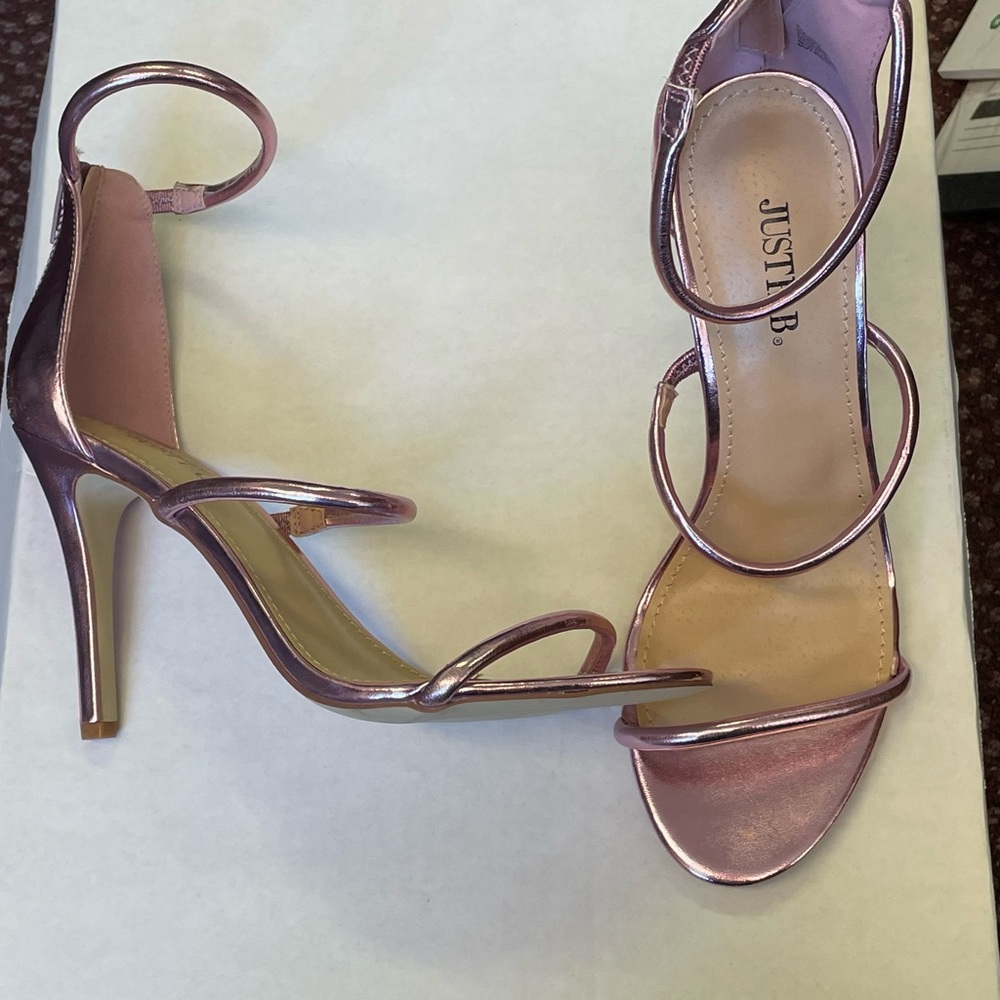 Just Fab Pink Metallic Sandals